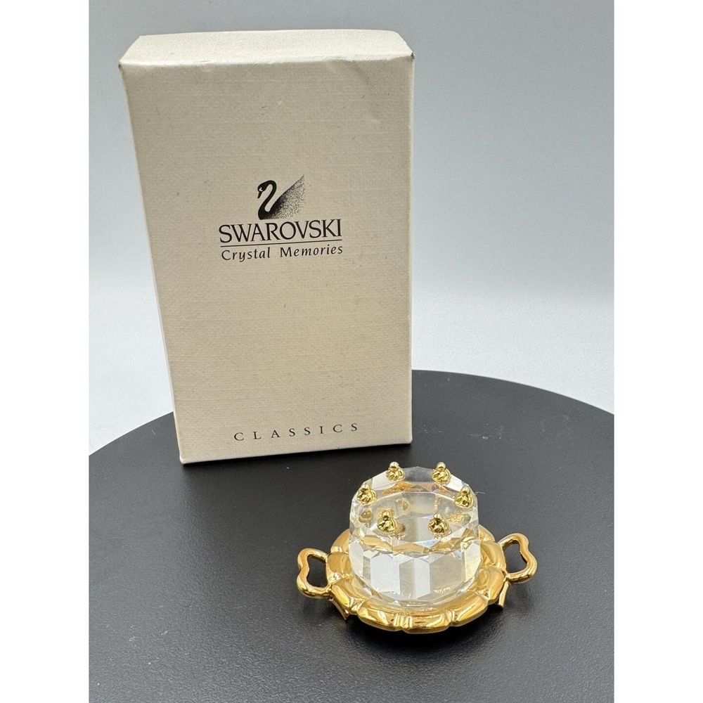 Swarovski Memories Birthday Cake 191602 Doll House Miniature Collectible
